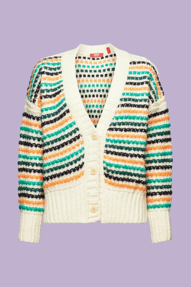 Sweaters Women Esprit CottonWool Blend Cardigan Ice