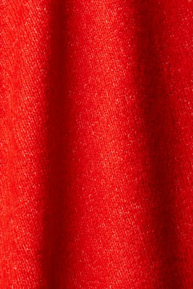 Sweaters Women Esprit Knitted Roll Neck Sweater Red