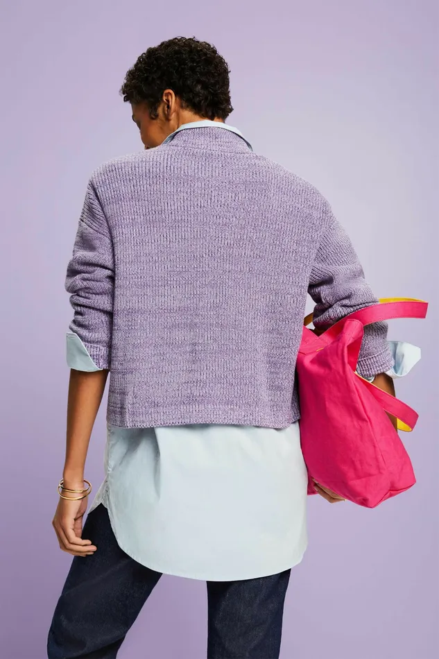Sweaters Women Esprit Marled Knit ZipUp Cardigan Violet