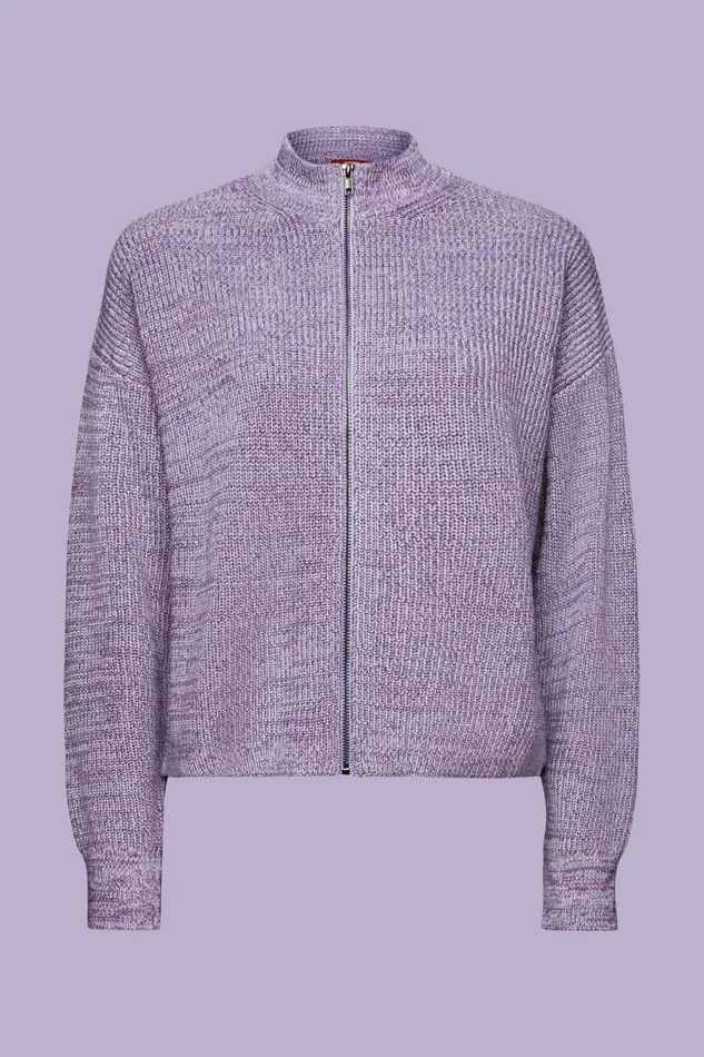 Sweaters Women Esprit Marled Knit ZipUp Cardigan Violet