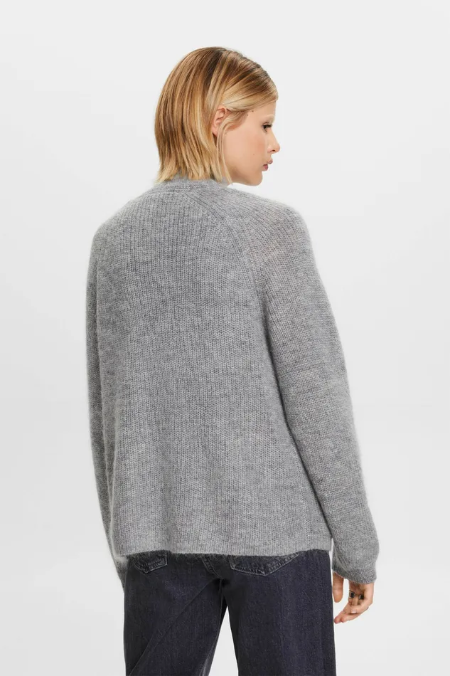 Sweaters Women Esprit OpenFront RibKnit Cardigan Medium Grey