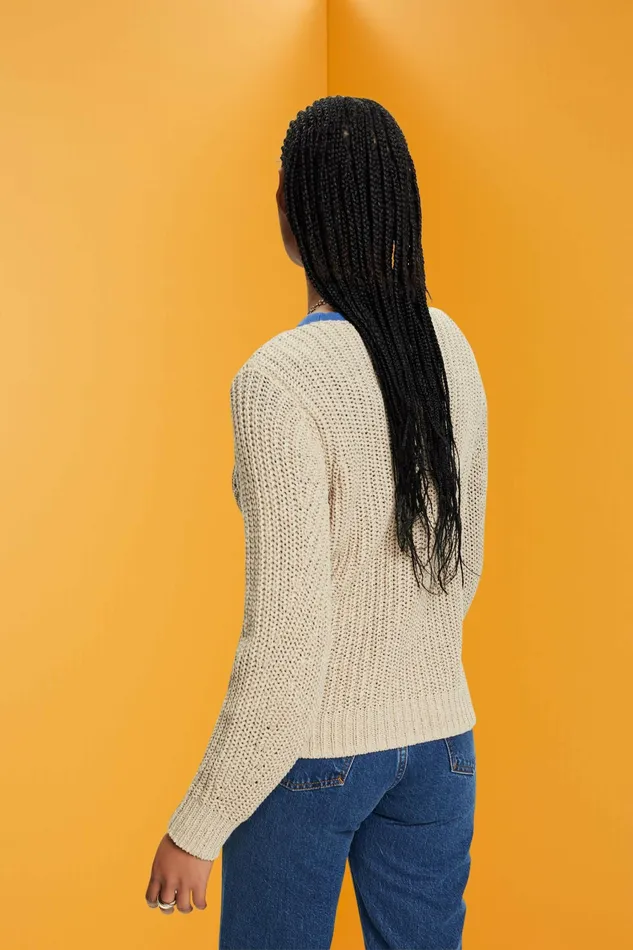 Sweaters Women Esprit OpenKnit Sweater Light Taupe