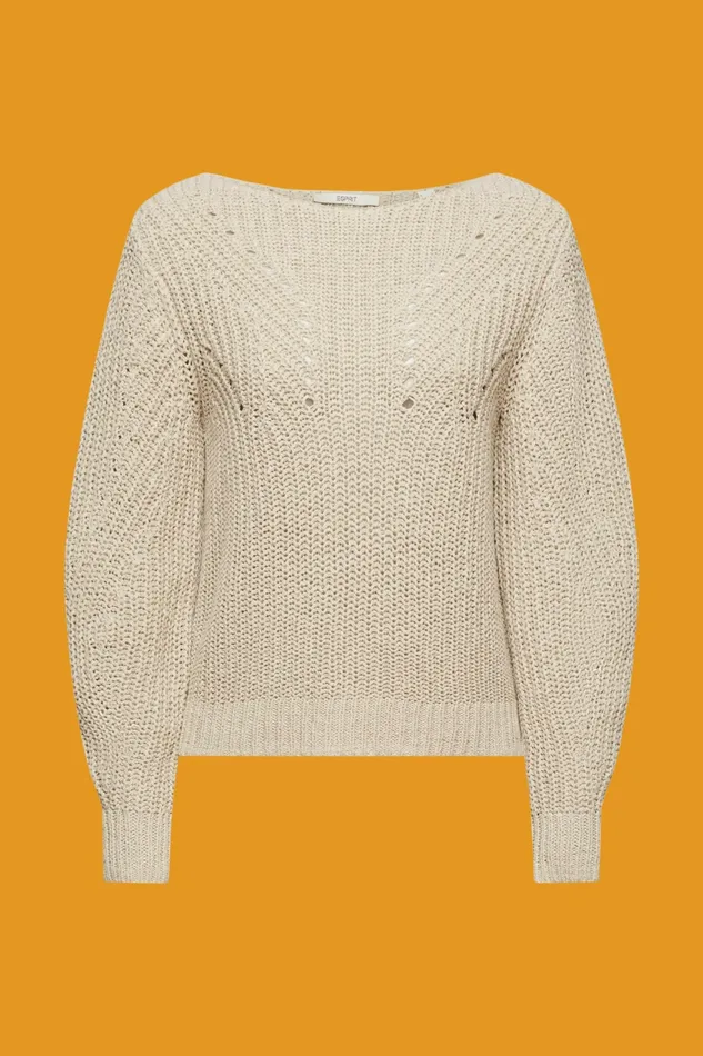 Sweaters Women Esprit OpenKnit Sweater Light Taupe