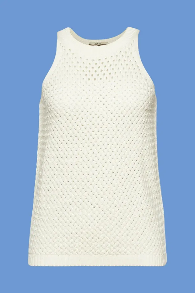 Sweaters Women Esprit Sleeveless Knit Top 100 Cotton Ice