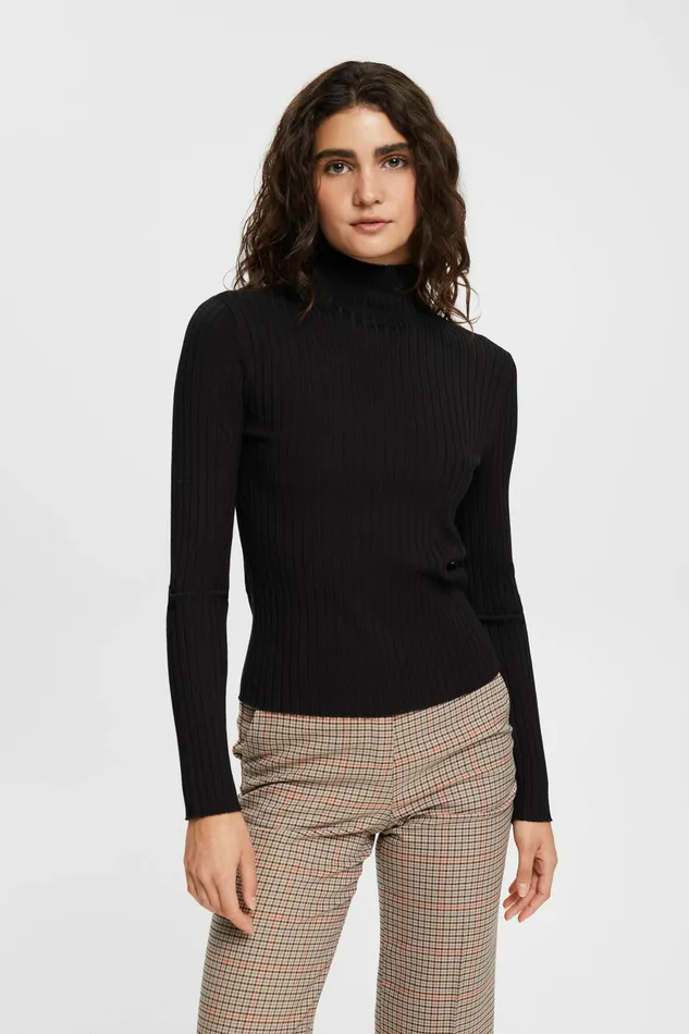 Sweaters Women Esprit StandUp Collar Jumper Black