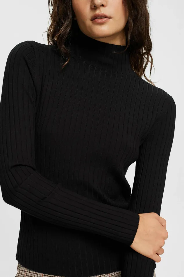 Sweaters Women Esprit StandUp Collar Jumper Black