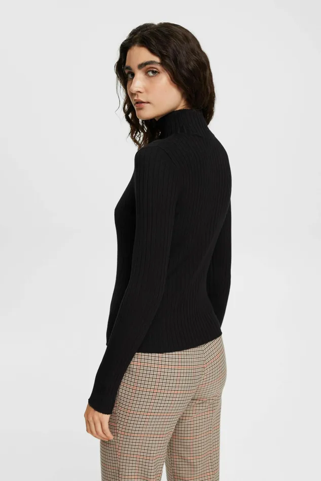 Sweaters Women Esprit StandUp Collar Jumper Black