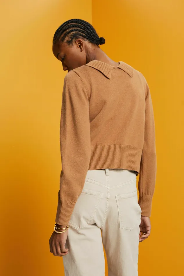Sweaters Women Esprit Tie Front Cardigan Toffee