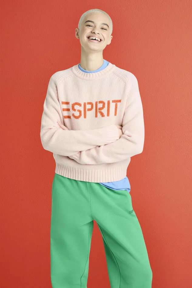 Sweaters Women Esprit Wool Cashmere Logo Sweater Pastel Pink