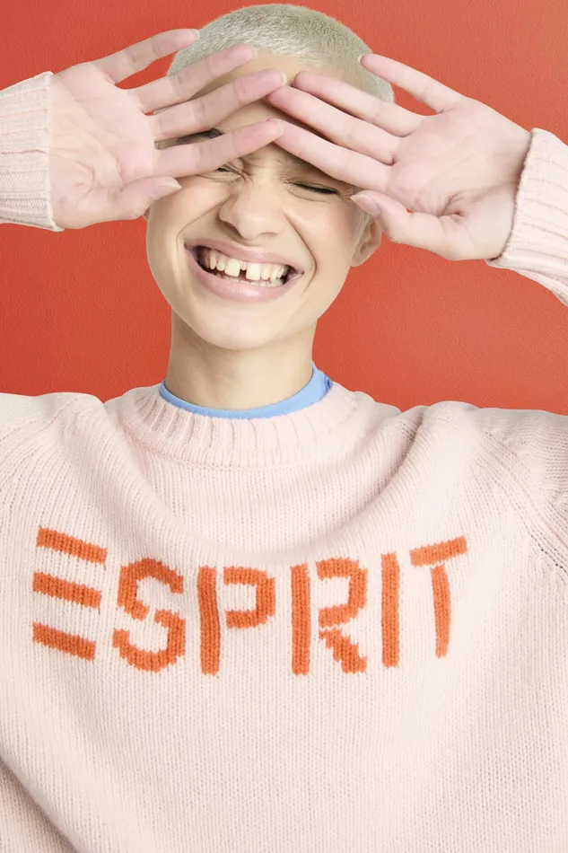 Sweaters Women Esprit Wool Cashmere Logo Sweater Pastel Pink