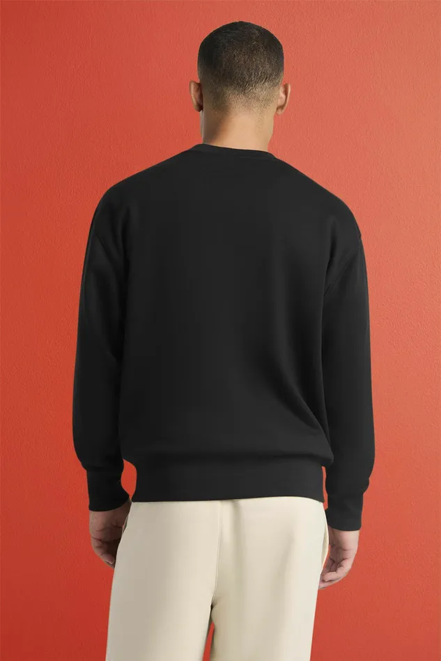 Sweatshirts Hoodies Men Esprit Cotton Fleece Logo Sweatshirt Black