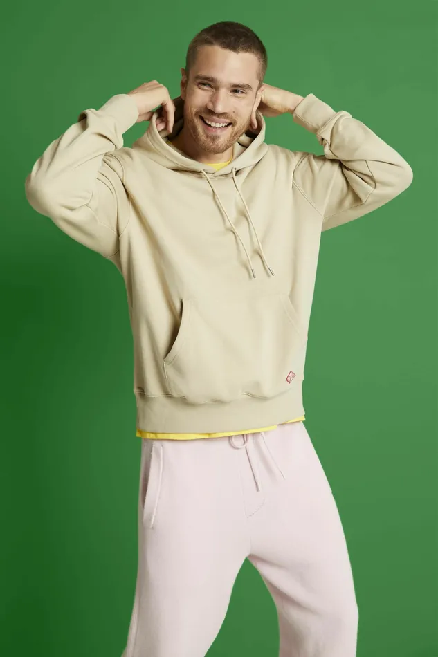 Sweatshirts Hoodies Men Esprit Fleece Logo Hoodie Khaki Beige