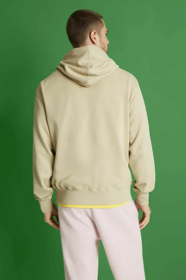 Sweatshirts Hoodies Men Esprit Fleece Logo Hoodie Khaki Beige