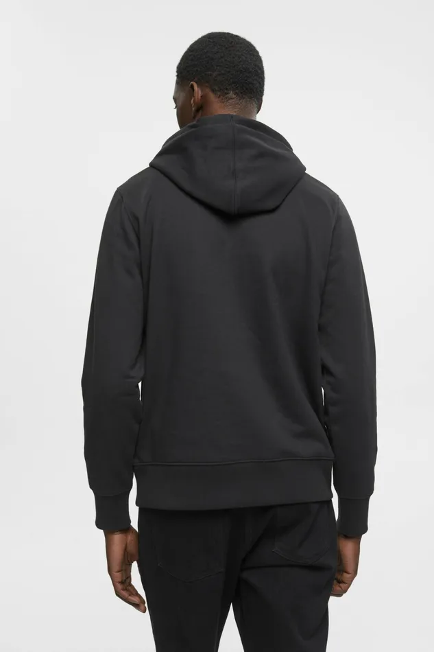 Sweatshirts Hoodies Men Esprit Logo Hooded Cotton Sweatshirt Black