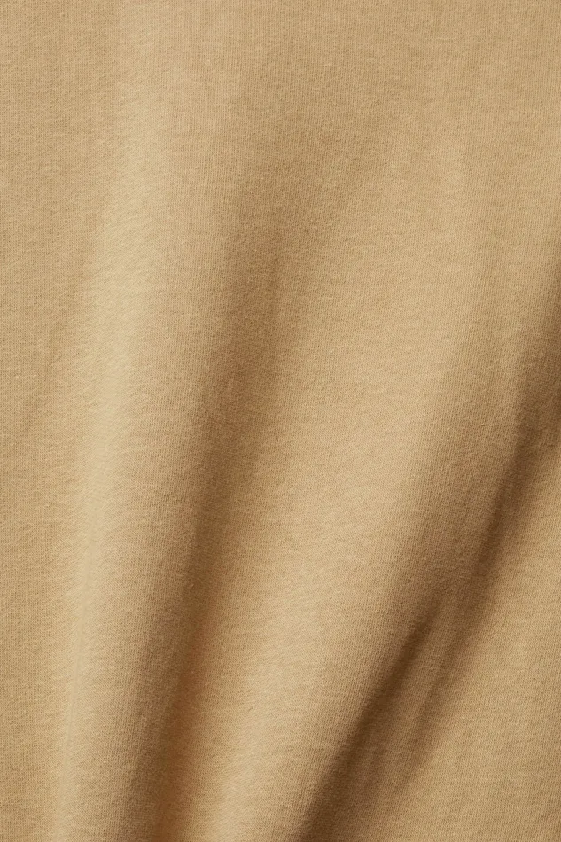 Sweatshirts Hoodies Men Esprit Logo Print Crewneck Sweatshirt Khaki Beige