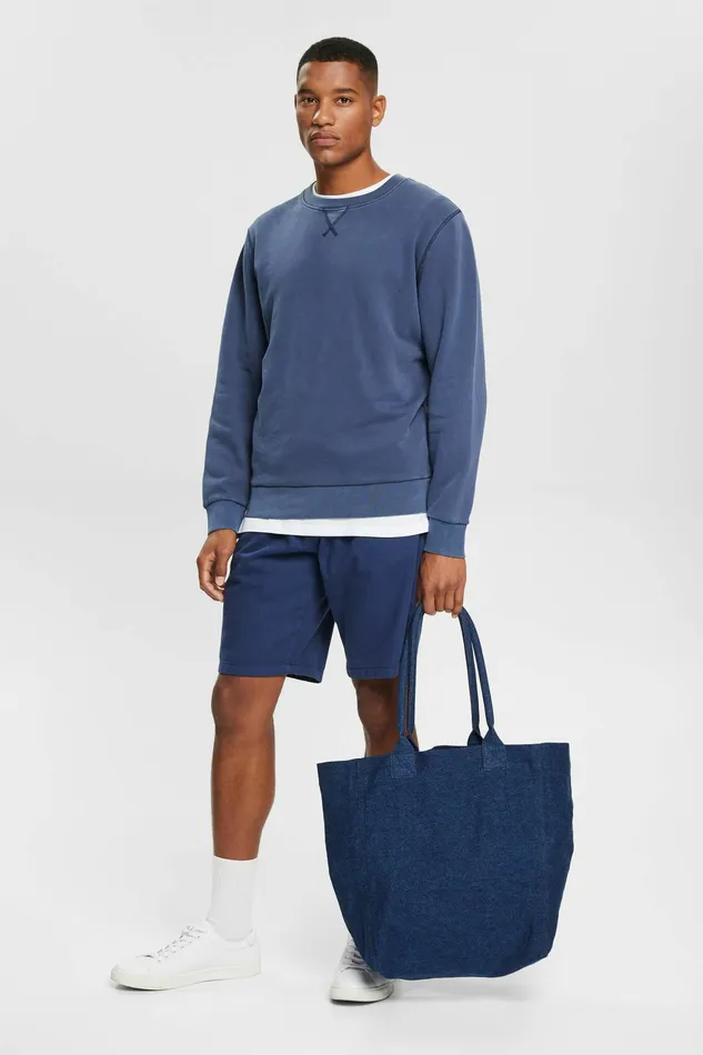 Sweatshirts Hoodies Men Esprit Plain Regular Fit Sweatshirt Navy