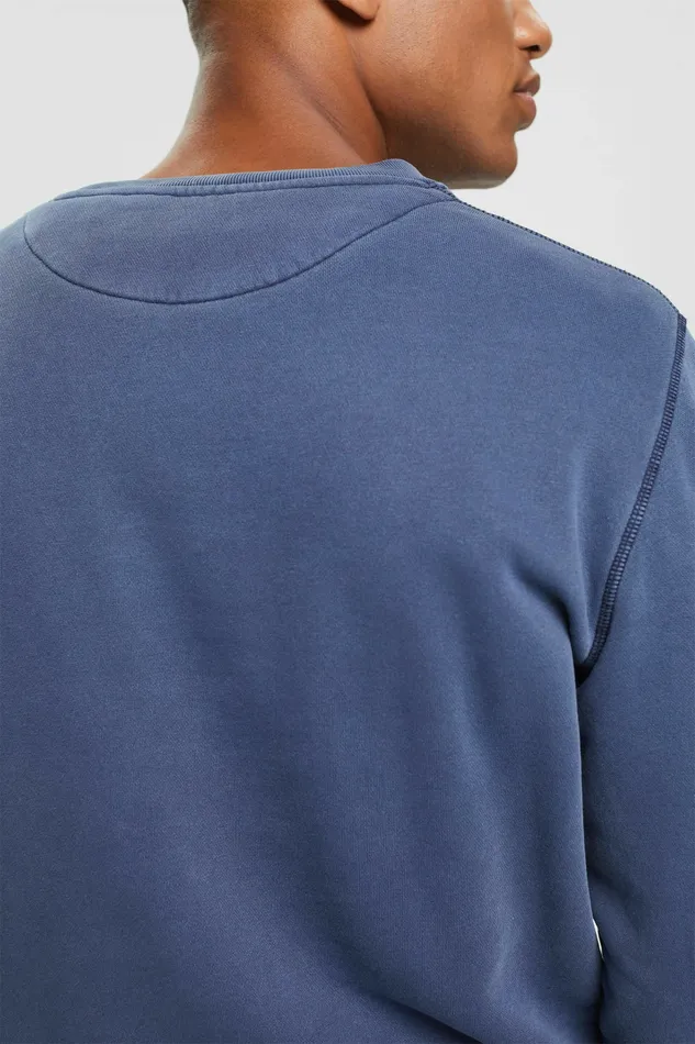 Sweatshirts Hoodies Men Esprit Plain Regular Fit Sweatshirt Navy