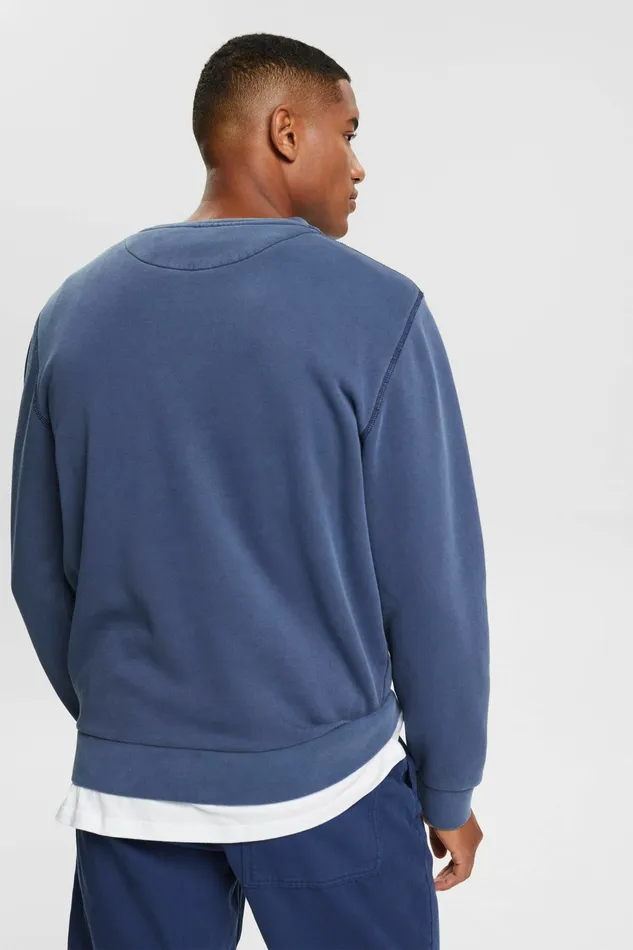 Sweatshirts Hoodies Men Esprit Plain Regular Fit Sweatshirt Navy