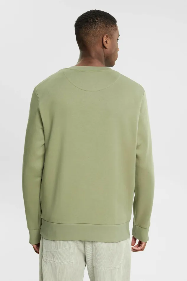 Sweatshirts Hoodies Men Esprit Recycled PlainColoured Sweatshirt Light Khaki