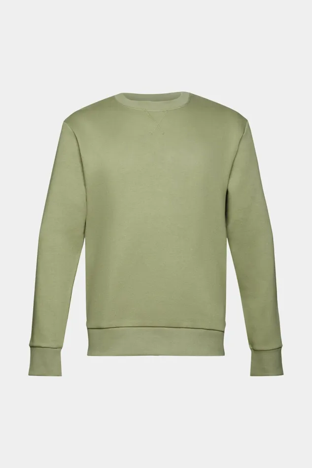 Sweatshirts Hoodies Men Esprit Recycled PlainColoured Sweatshirt Light Khaki