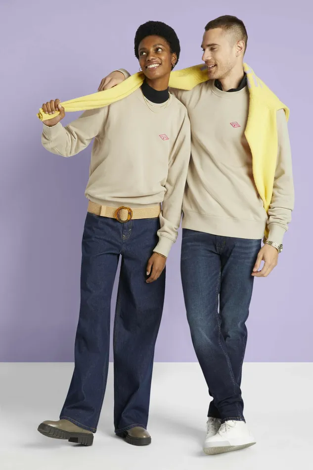 Sweatshirts Hoodies Men Esprit Unisex Logo Crewneck Sweatshirt Khaki Beige