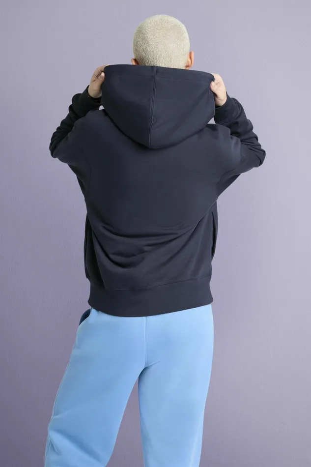 Sweatshirts Hoodies Men Esprit Unisex Logo Fleece Hoodie Navy