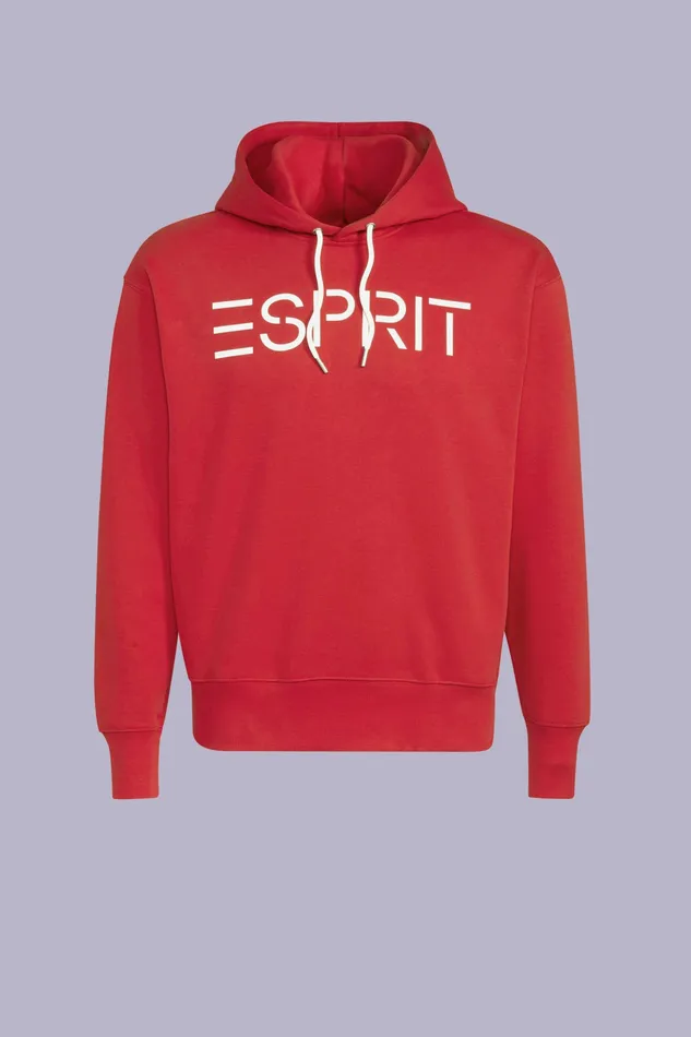 Sweatshirts Hoodies Men Esprit Unisex Logo Fleece Hoodie Red