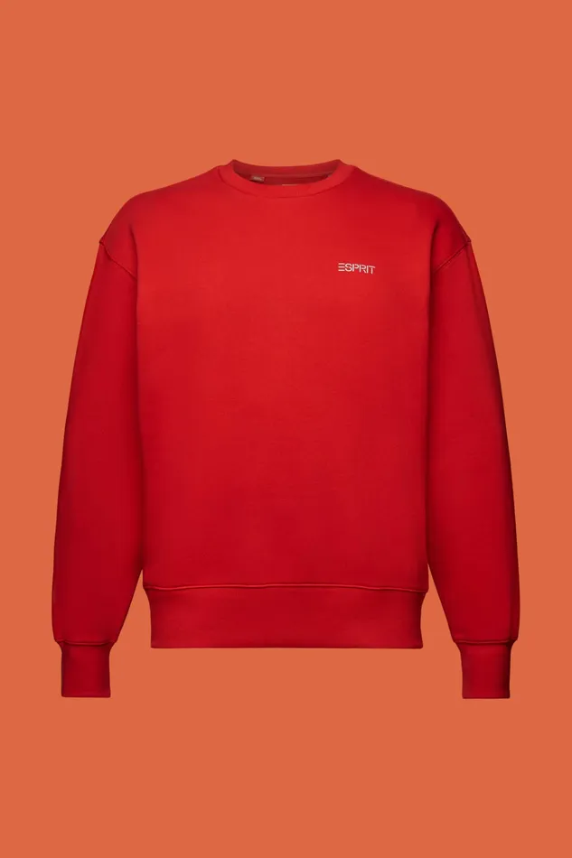 Sweatshirts Hoodies Men Esprit Unisex Logo Fleece Sweatshirt Dark Red