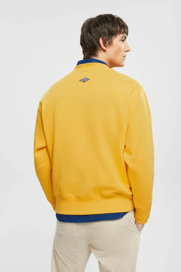 Sweatshirts Hoodies Men Esprit Varsity Patch Sweatshirt Yellow