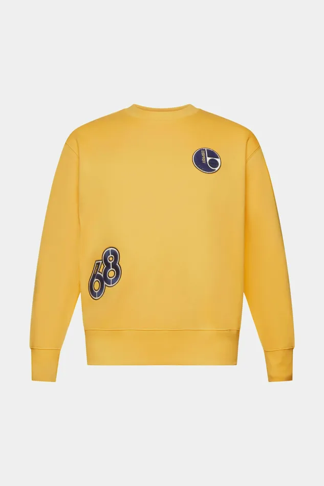 Sweatshirts Hoodies Men Esprit Varsity Patch Sweatshirt Yellow