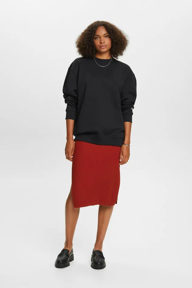 Sweatshirts Hoodies Women Esprit Cotton Blend Pullover Sweatshirt Black