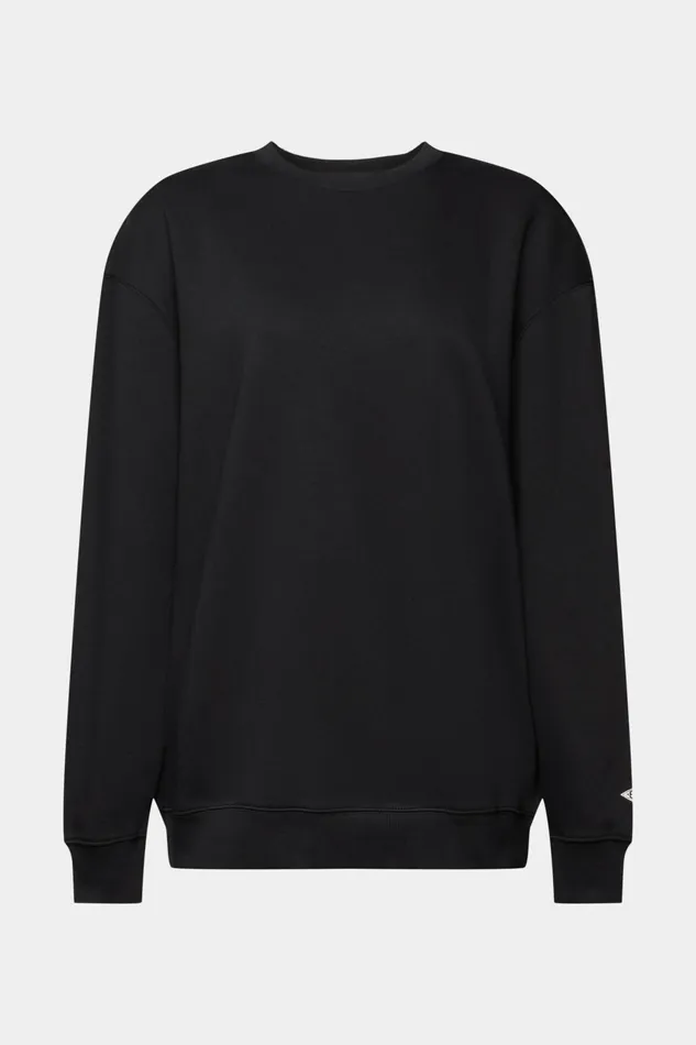 Sweatshirts Hoodies Women Esprit Cotton Blend Pullover Sweatshirt Black