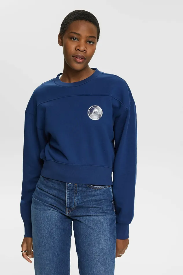 Sweatshirts Hoodies Women Esprit Cropped Sweatshirt Ink