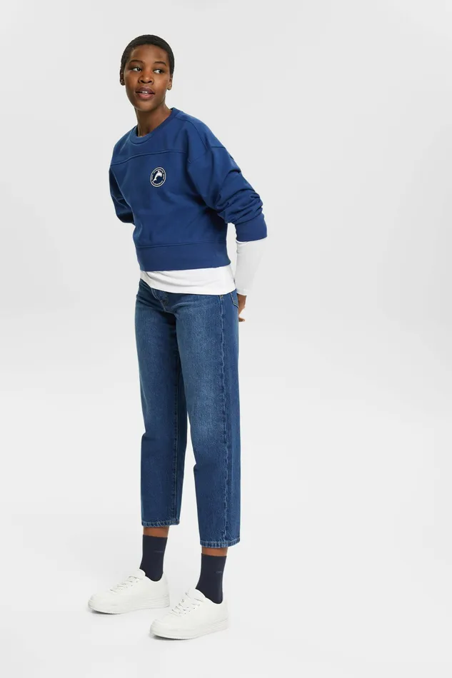 Sweatshirts Hoodies Women Esprit Cropped Sweatshirt Ink