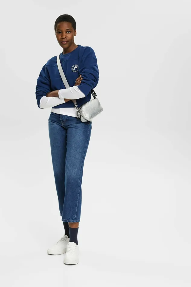 Sweatshirts Hoodies Women Esprit Cropped Sweatshirt Ink