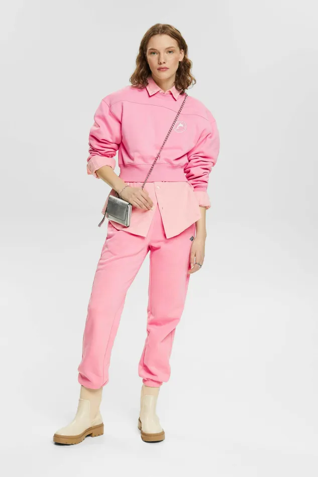 Sweatshirts Hoodies Women Esprit Cropped Sweatshirt Pink