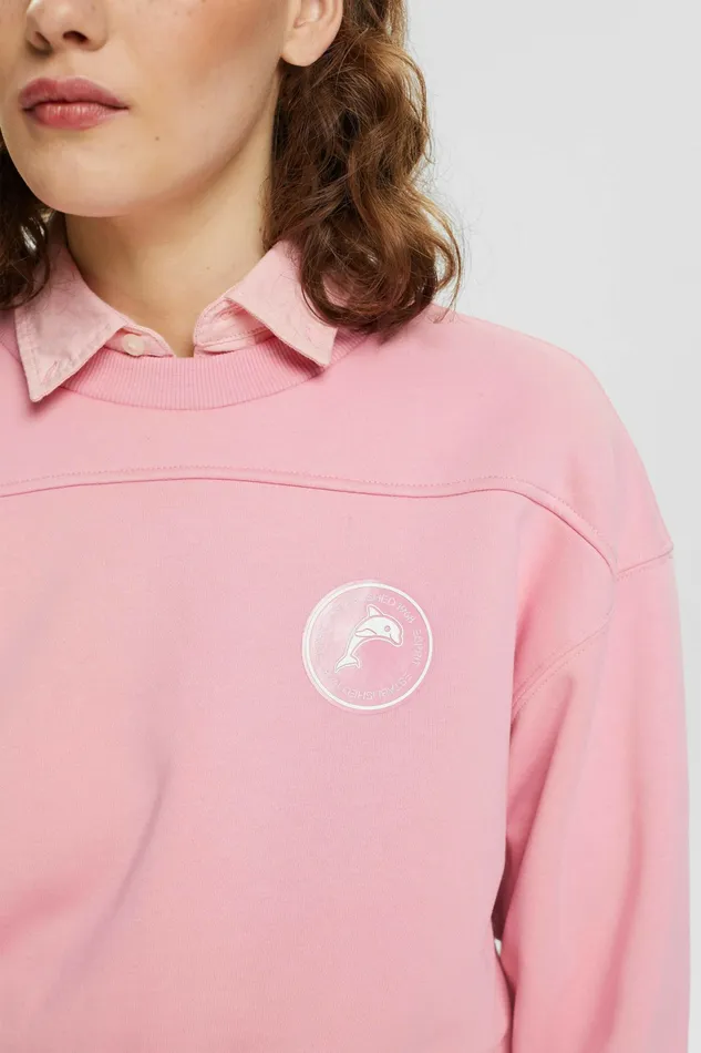 Sweatshirts Hoodies Women Esprit Cropped Sweatshirt Pink