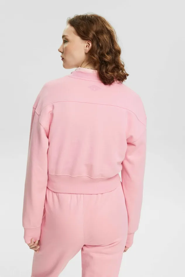 Sweatshirts Hoodies Women Esprit Cropped Sweatshirt Pink