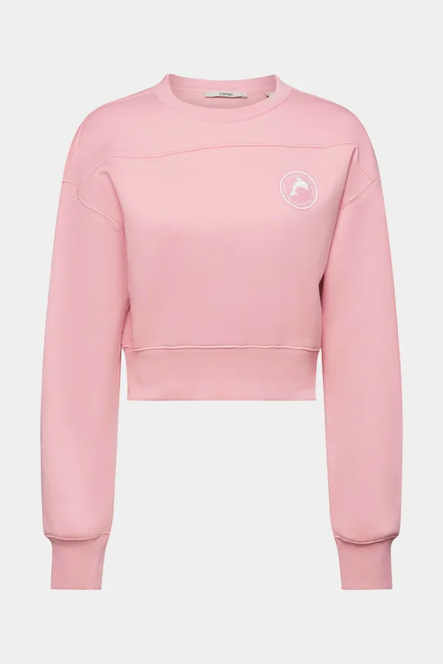 Sweatshirts Hoodies Women Esprit Cropped Sweatshirt Pink