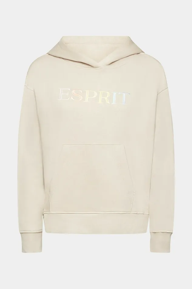 Sweatshirts Hoodies Women Esprit Embroidered Logo Hoodie Light Taupe