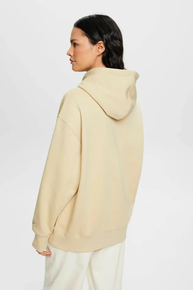 Sweatshirts Hoodies Women Esprit Logo Fleece Hoodie Beige