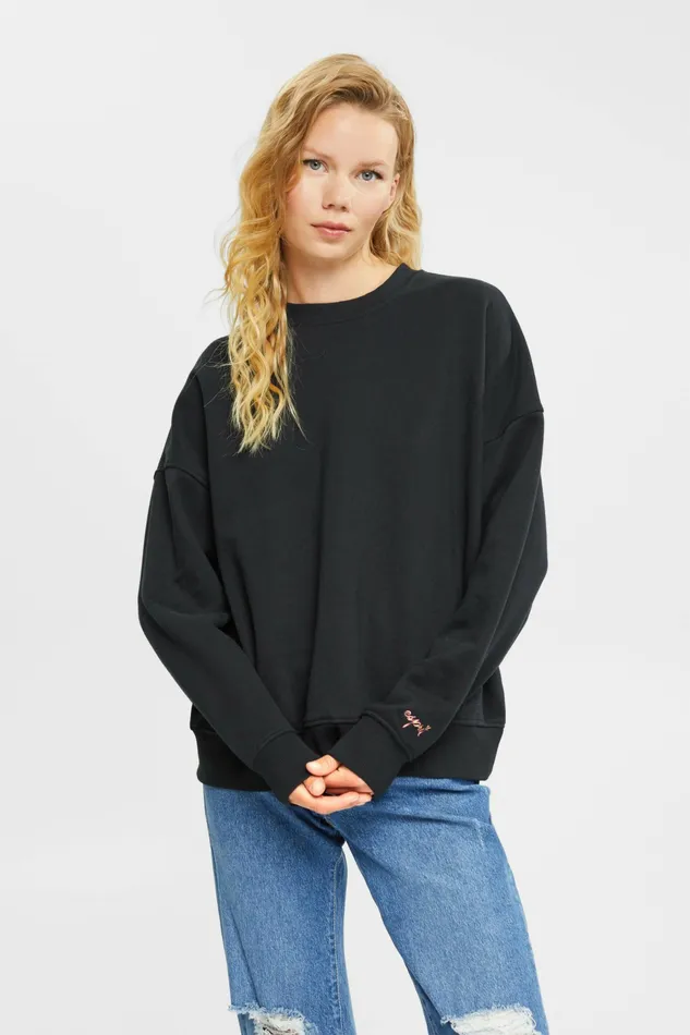 Sweatshirts Hoodies Women Esprit Relaxed Fit Sweatshirt Black