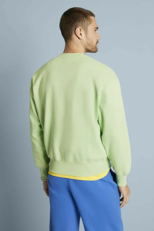 Sweatshirts Hoodies Women Esprit Unisex Cotton Fleece Logo Sweatshirt Light Green