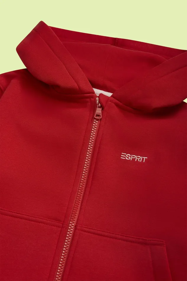 Sweatshirts Kids Esprit Logo Zip Up Hoodie Dark Red
