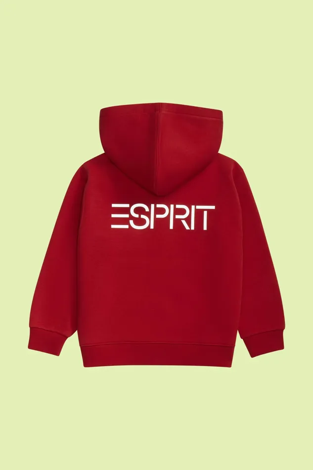 Sweatshirts Kids Esprit Logo Zip Up Hoodie Dark Red