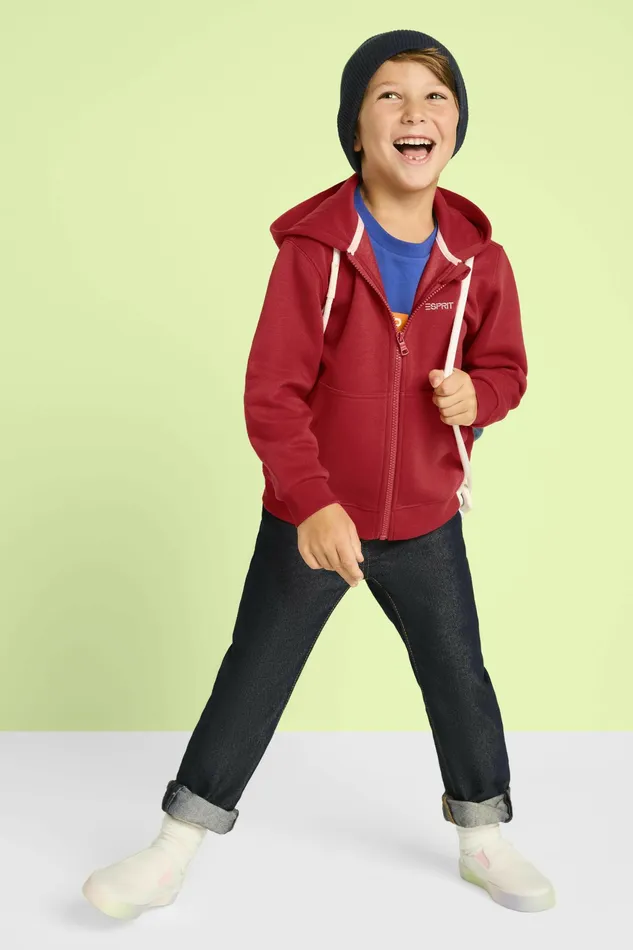 Sweatshirts Kids Esprit Logo Zip Up Hoodie Dark Red