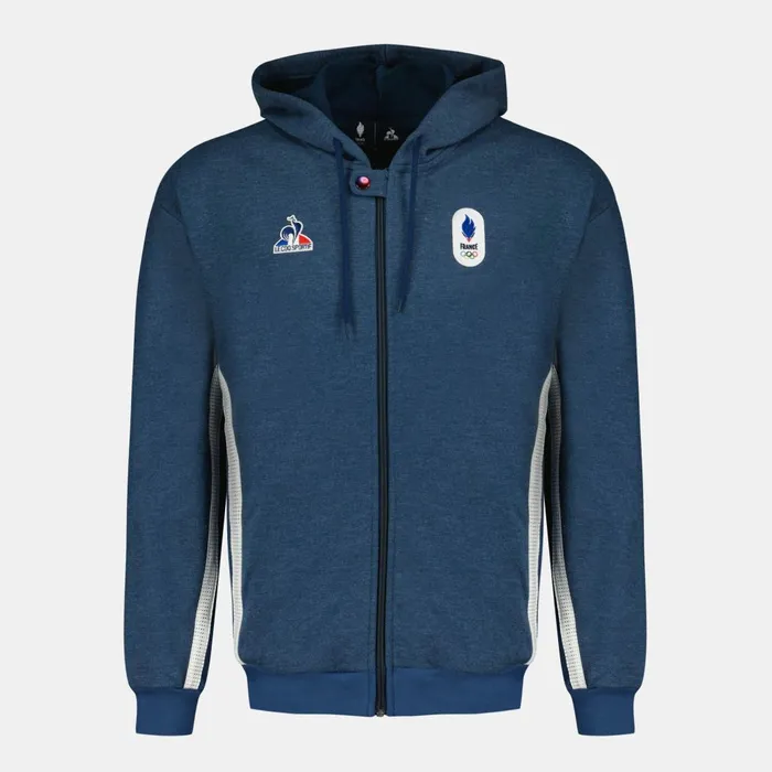 Sweatshirts Men Le Coq Sportif France039s Olympic Team ZipUp Hoodie Insignia Blue