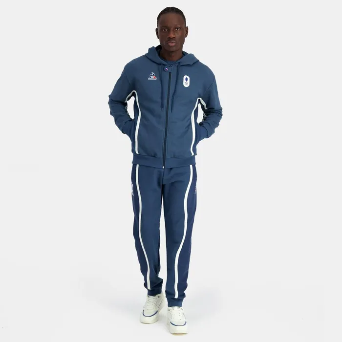Sweatshirts Men Le Coq Sportif France039s Olympic Team ZipUp Hoodie Insignia Blue