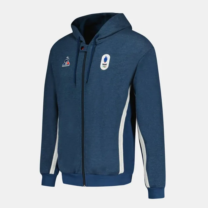 Sweatshirts Men Le Coq Sportif France039s Olympic Team ZipUp Hoodie Insignia Blue