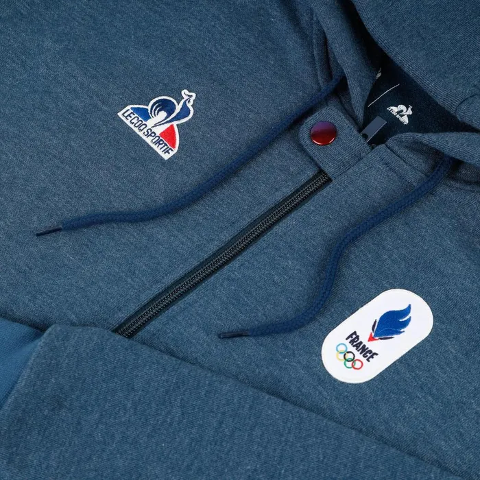 Sweatshirts Men Le Coq Sportif France039s Olympic Team ZipUp Hoodie Insignia Blue